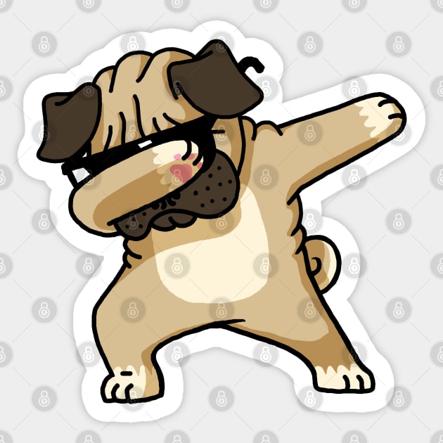 Dabbing Pug funny shirt Hip Hop Dabbin Sticker by vo_maria